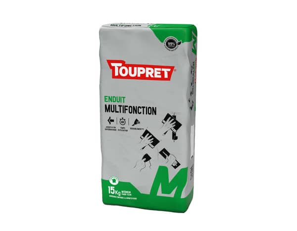 Enduit multifonctions, rebouche les trous, colle, égalise, lisse - Sac 15 Kg - Toupret - Brico Dépôt