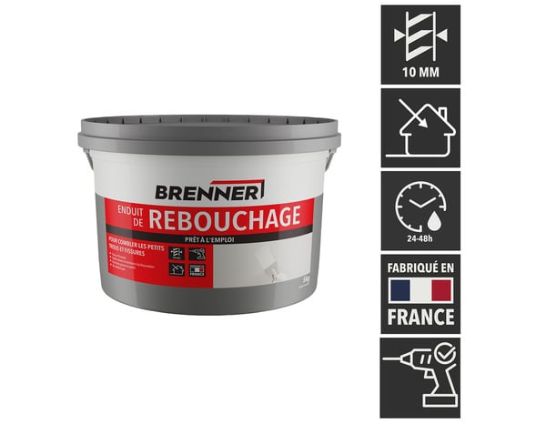 Enduit de rebouchage en pâte - Pot 5 kg - Brenner - Brico Dépôt