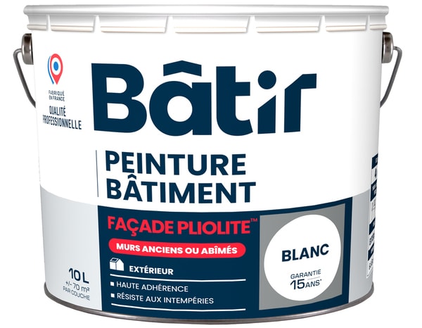 Peinture façade Pliolite Pro extérieure mat blanc 10 L - Brico Dépôt