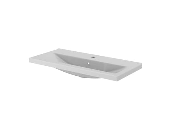 Plan vasque en céramique blanc - 80 cm - Brico Dépôt