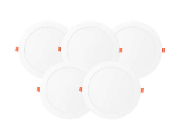 Lot de 5 spots blancs à encastrer 4000 k - 1550 Lumens - Brico Dépôt