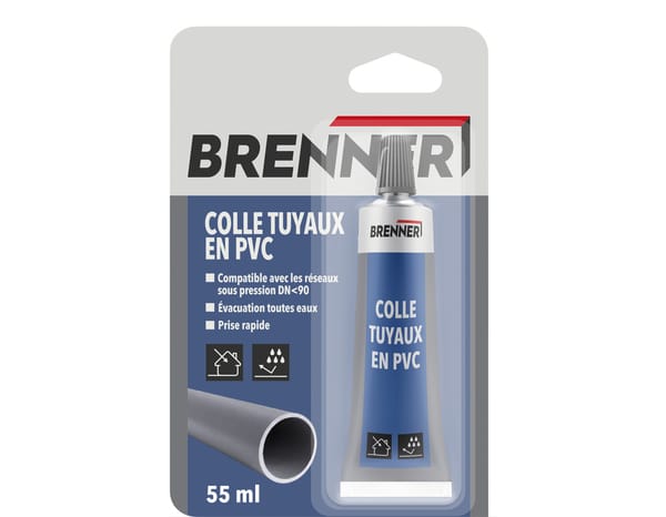 Colle par solvant  pour PVC et tuyaux en PVC transparente - tube 55 ML - Brenner - Brico Dépôt