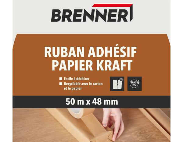 Ruban adhésif d'emballage marron 50 M X 48 MM - Brenner - Brico Dépôt