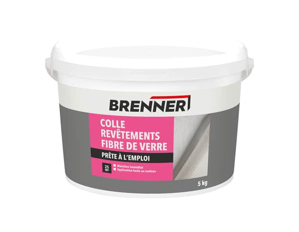 Colle revêtement  fibre de verre blanche - seau 5 KG - Brenner - Brico Dépôt