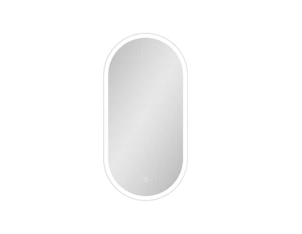 Miroir LED Oblong blanc "Chicago" L. 40 x H. 80 cm - Brico Dépôt