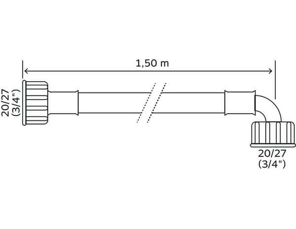 Tuyau d'alimentation femelle coude 1,50 m - Somatherm - Brico Dépôt