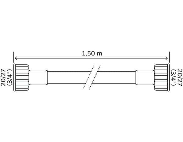 Tuyau d'alimentation femelle droite 1,50 m - Somatherm - Brico Dépôt