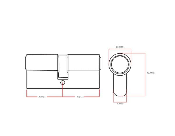 Cylindre 30x30 mm nickel satiné avec 3 clefs - Smith & Locke - Brico Dépôt