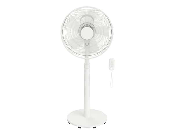 Ventilateur sur pied blanc 45W - l. 41,5cm x P. 36,5 cm - Bodner - Brico Dépôt