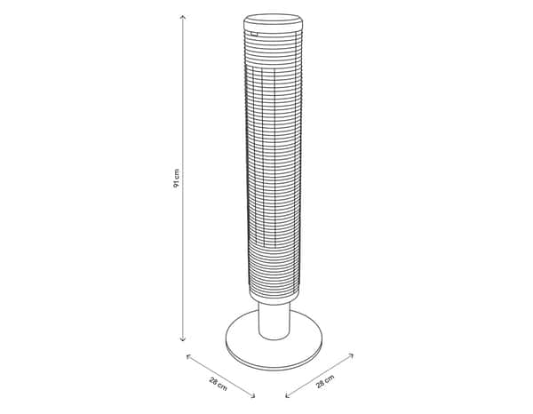 Ventilateur tour "Sarika" blanc 45W - l. 28cm x H. 91,1 cm - Bodner - Brico Dépôt