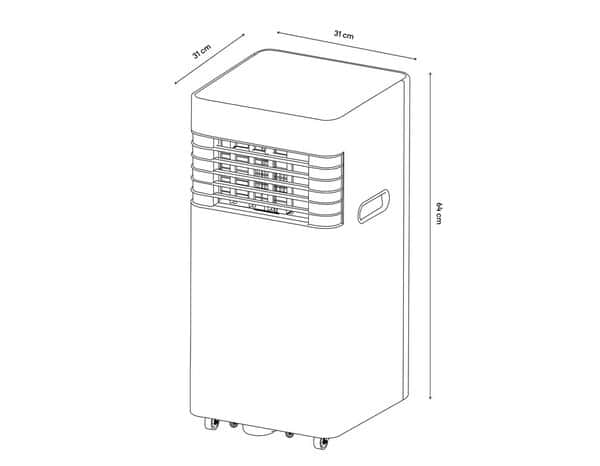 Climatiseur mobile 12 m², 5000 BTU - H. 64 x l. 31 x P.31 cm - Bodner - Brico Dépôt