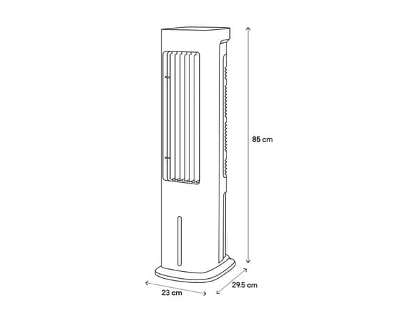 Rafraîchisseur d'air avec timer 7 H. 5 L blanc 55W - H. 85 x l. 23 cm - Brico Dépôt