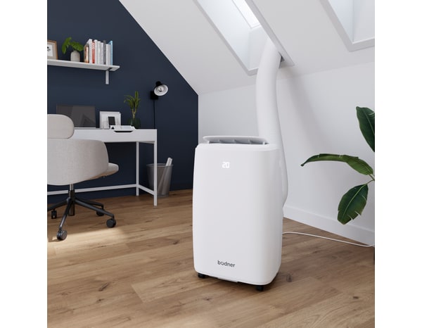 Climatiseur mobile "Kuban" blanc, 9000 BTU - H. 71,5 x l. 44 x P. 33,5 cm - Bodner - Brico Dépôt