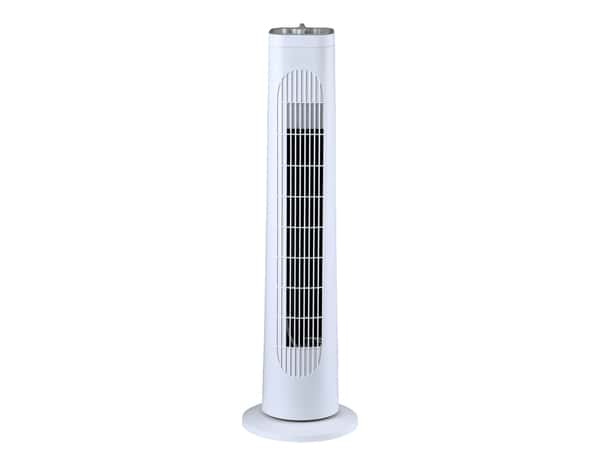 Ventilateur colonne oscillant blanc 55W - H. 75,2 x l. 22 cm - Brico Dépôt