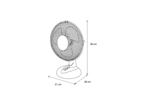 Ventilateur de table blanc 30W - l. 28 x H. 38 cm - Brico Dépôt