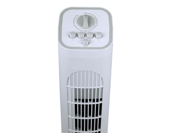 Ventilateur colonne oscillant blanc 55W - H. 75,2 x l. 22 cm - Brico Dépôt