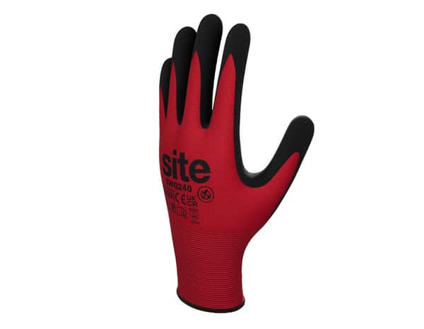 Gants en nitrile tous travaux T9 rouges et noirs - Site - Brico Dépôt