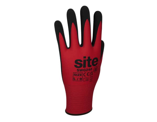 Gants en nitrile tous travaux T8 rouges et noirs - Site - Brico Dépôt