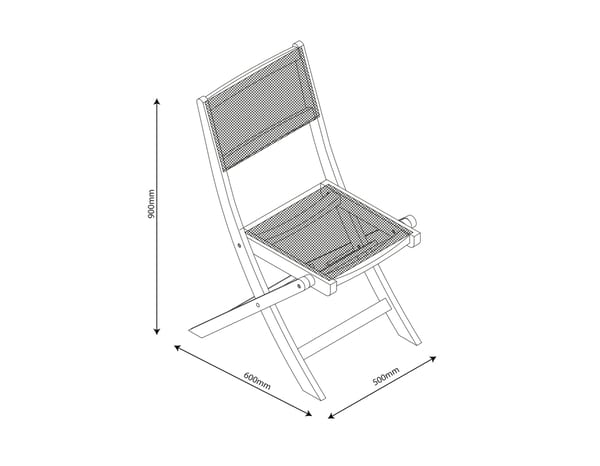 Chaise acacia/textilène "FASIA" - L. 55 x l. 60 x H. 90 cm - Blooma - Brico Dépôt