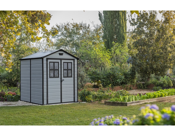 Abri de jardin gris "MANOR 68" - D. ext : L. 186 x l. 237 x H. 227 cm - Keter - Brico Dépôt