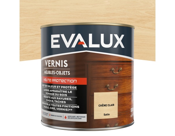 Vernis meuble chêne clair - 0,5 L satin - Evalux - Brico Dépôt