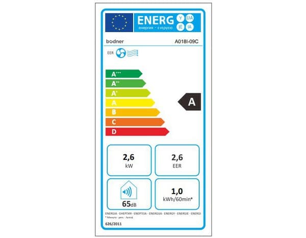 Climatiseur mobile "Kuban" blanc, 9000 BTU - H. 71,5 x l. 44 x P. 33,5 cm - Bodner - Brico Dépôt