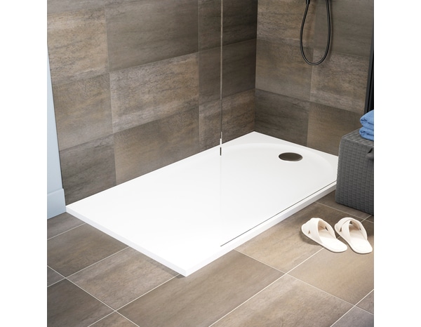 Receveur de douche extra-plat résine rectangulaire 90x140cm blanc "CALICIA" - Cooke and Lewis - Brico Dépôt