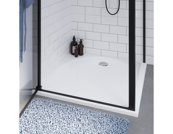 Receveur de douche extra-plat résine carré 90x90cm blanc  "CALICIA" - Cooke and Lewis - Brico Dépôt