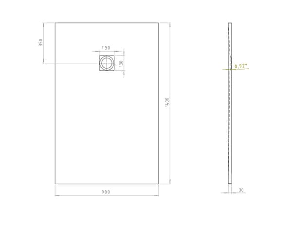 Receveur de douche extra-plat résine rectangulaire 90x140cm noir "PIA" - Cooke and Lewis - Brico Dépôt