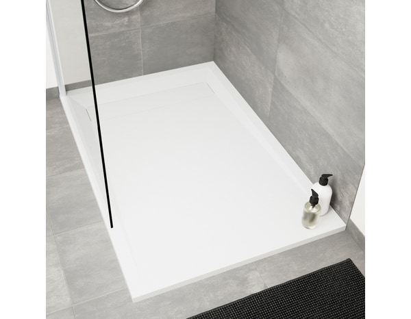 Receveur de douche extra-plat résine rectangulaire 80x120cm effet pierre  "DRIAN" - Cooke and Lewis - Brico Dépôt