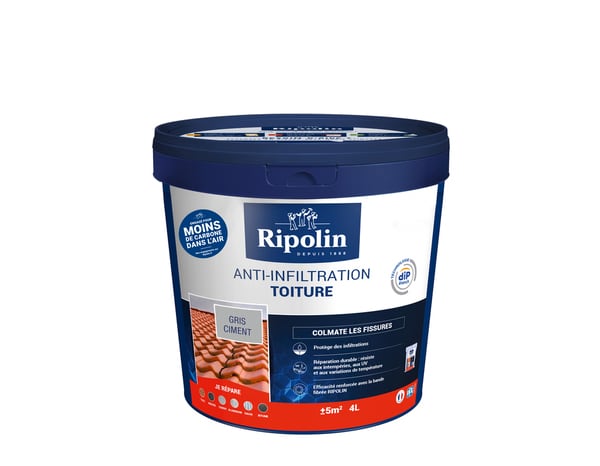 Etancheité anti-infiltration toiture Gris ciment 4 L - Ripolin - Brico Dépôt