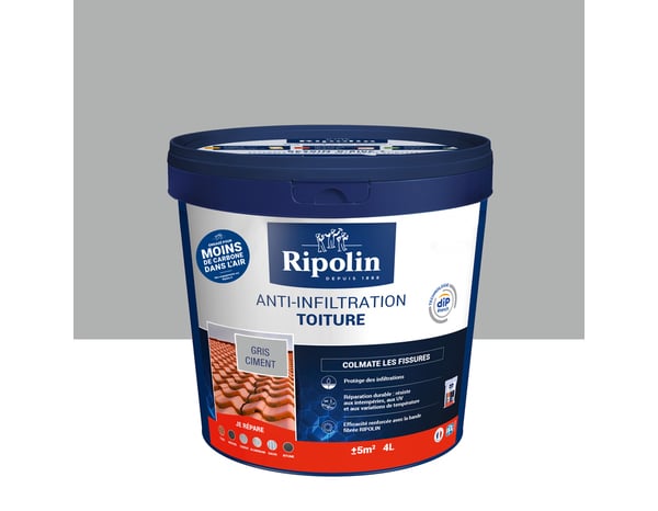 Etancheité anti-infiltration toiture Gris ciment 4 L - Ripolin - Brico Dépôt