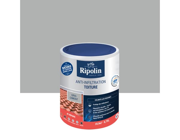 Etancheité anti-infiltration toiture Gris ciment 0.75 L - Ripolin - Brico Dépôt