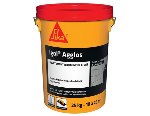 Enduit imperméable pour fondations de type industriel ou agricole 25 litres - Sika - Brico Dépôt