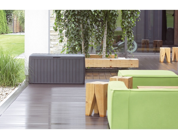 Coffre de jardin gris anthracite - 280 L - Brico Dépôt