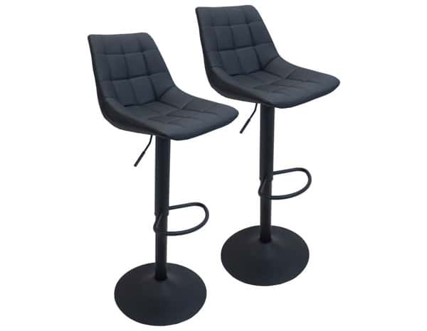 Lot de 2 tabourets de bar noir "Lenon" - l.42 x p.47 x h.108 cm. - Brico Dépôt