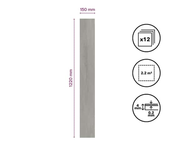 Lame PVC clipsable "Eliza" gris - L. 61cm x - L. 30,5cm - Cooke and Lewis - Brico Dépôt