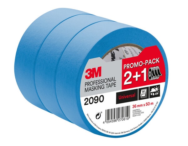 Lot de 2+1 rubans de masquage bleu multi surfaces - 50m x 36mm  - Brico Dépôt