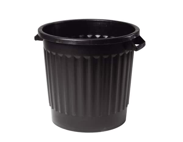 Poubelle d'extérieur 80L noire - L 61 x Ø 54,5 x H 49,5 cm  - Brico Dépôt