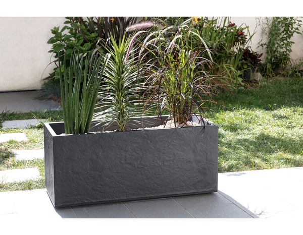 Jardinière gris anthracite P. 100 x l. 40 cm Volcania - Brico Dépôt