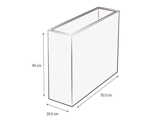 Pot rectangle P. 79 cm x l. 30 cm x H. 60 cm - 46 L - Eda - Brico Dépôt