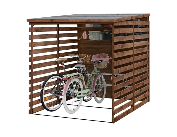 Abri en bois range vélos jusqu'à 4 - L. 186 x l. 201 x H. 204 cm - Blooma - Brico Dépôt