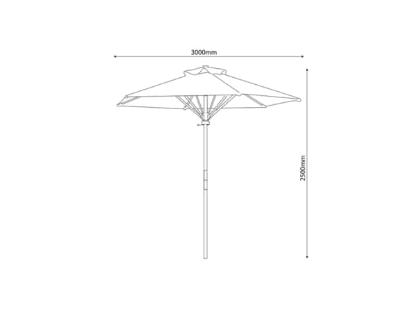 Parasol droit en bois "LEOTIS" - L. 300 x l. 300 cm - Blooma - Brico Dépôt