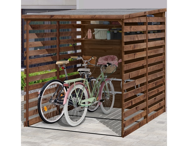 Abri en bois range vélos jusqu'à 4 - L. 186 x l. 201 x H. 204 cm - Blooma - Brico Dépôt