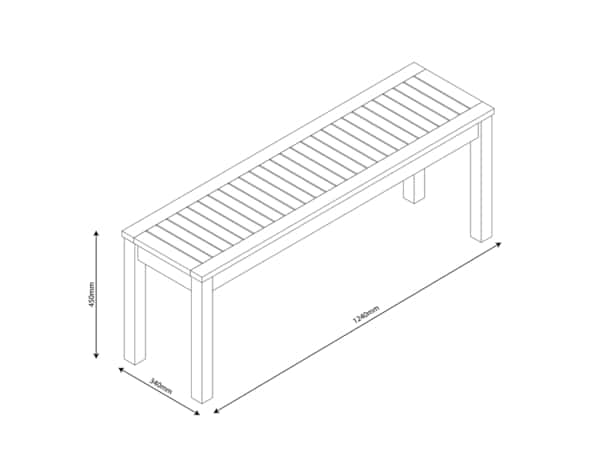 Banc en acacia "LEOTIS" - L. 124 x P. 34 x H.45 cm - Blooma - Brico Dépôt