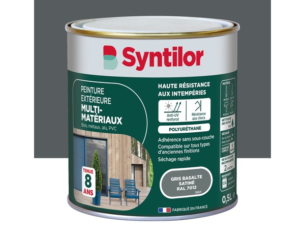 Peinture extérieure multi-matériaux - Gris basalte - 0,5 L - Syntilor - Brico Dépôt