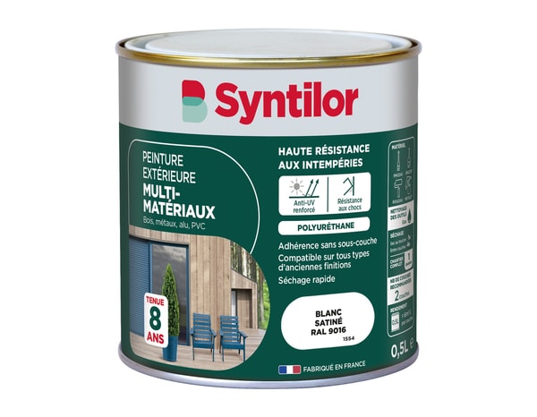 Peinture extérieure multi-matériaux - Blanc - 0,5 L  - Syntilor - Brico Dépôt