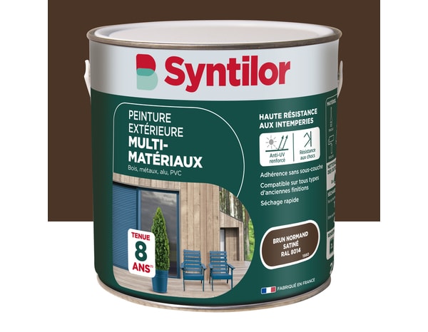 Peinture extérieure multi-matériaux - Brun normand - 2 L - Syntilor - Brico Dépôt