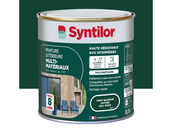 Peinture extérieure multi-matériaux - Vert basque - 0,5 L   - Syntilor - Brico Dépôt