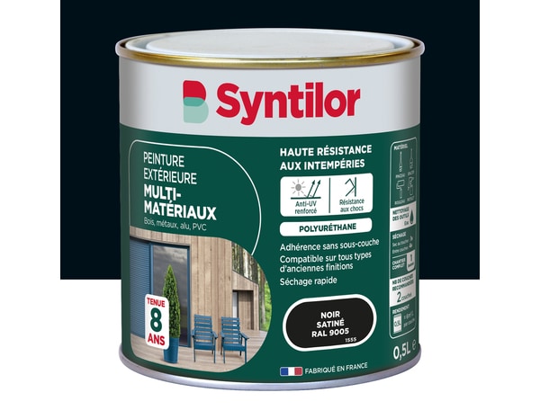 Peinture extérieure multi-matériaux - Noir - 0,5 L - Syntilor - Brico Dépôt